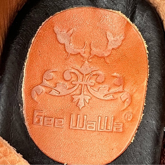 GEE WAWA Anthro Black Glove Leather Cork Wedge Platform Sandals 9 Anthropologie - Picture 5 of 7